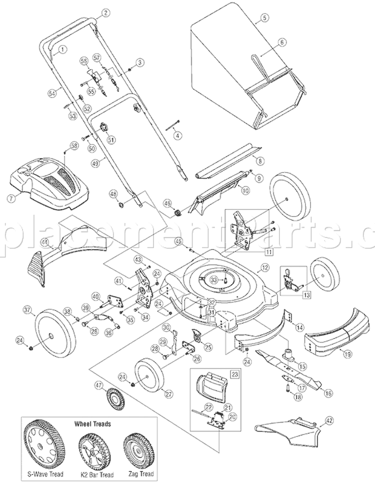 Page B Diagram and Parts List for 11A-54MY255 2007 Yard Man Lawn Mower